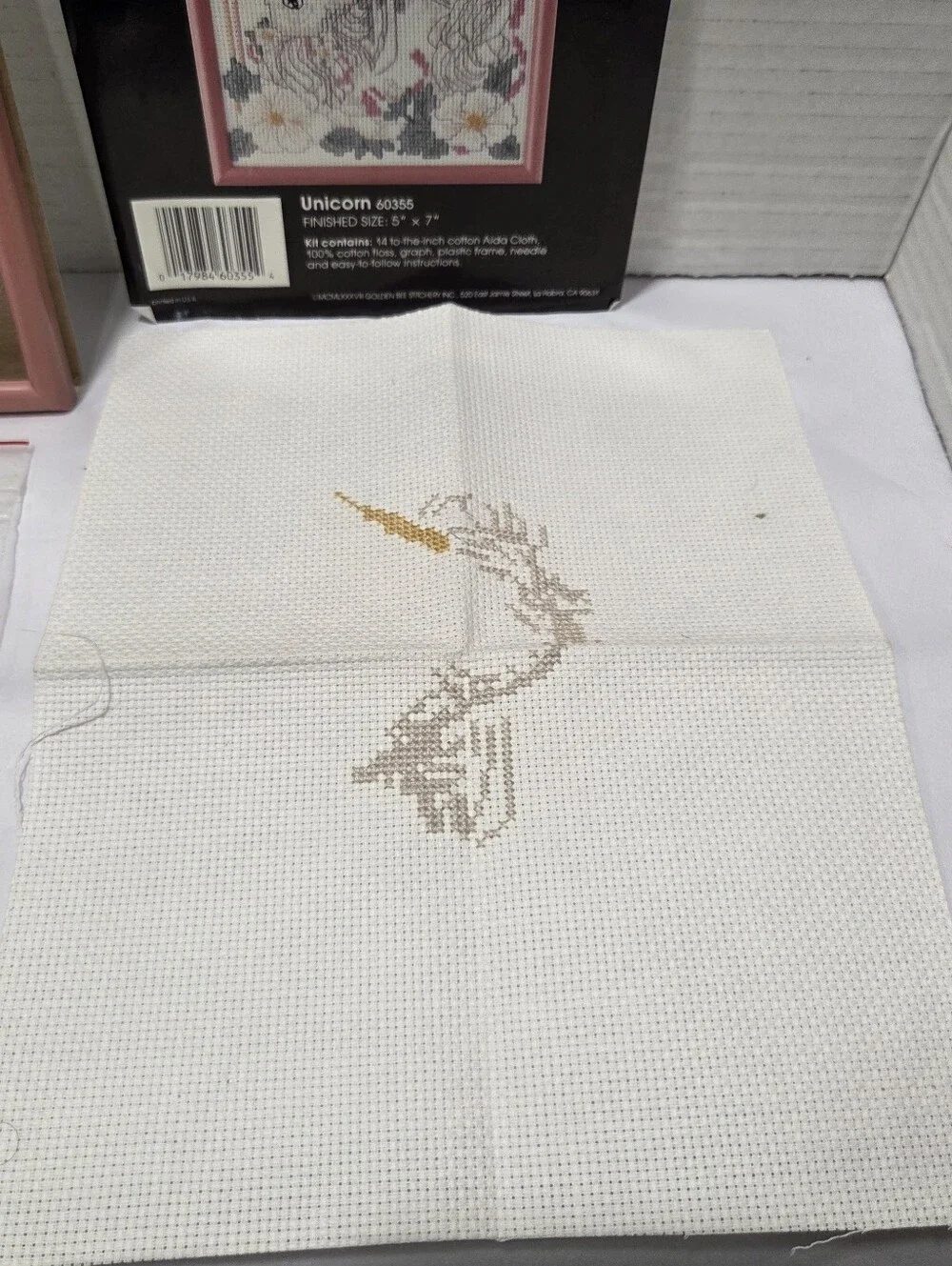 Golden Bee Vintage 1988 Unicorn Counted Cross Stitch Kit Opened
